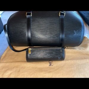 *Gently Used* Louis Vuitton Soufflot Black Epi Leather and Pochette & Dust Bag